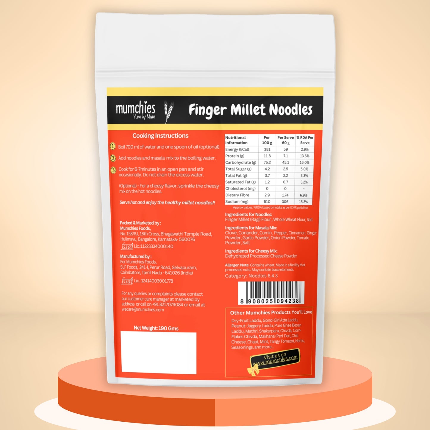 Finger Millet (Ragi) Noodles