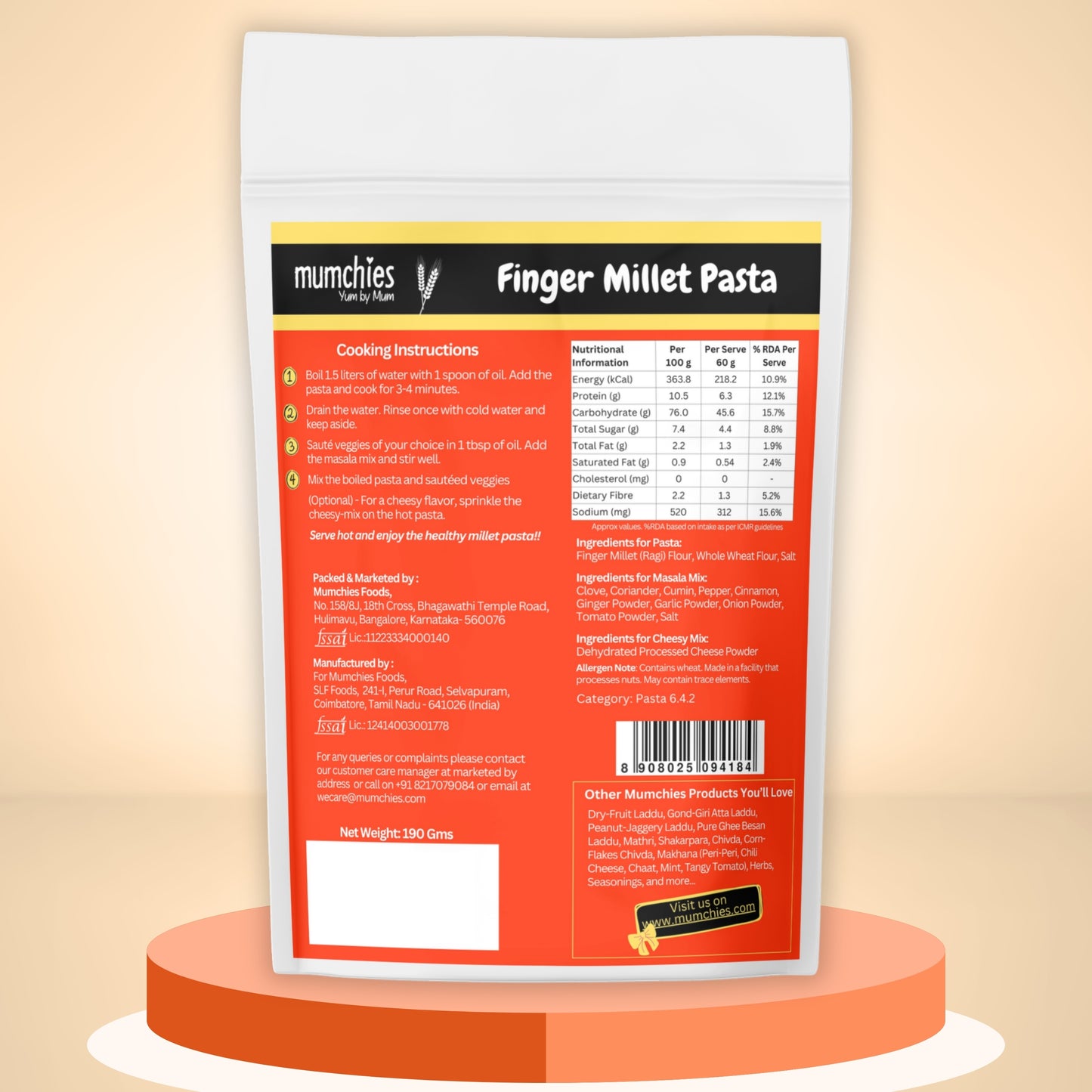 Millet Pasta Combo - 190g x 3 Packs