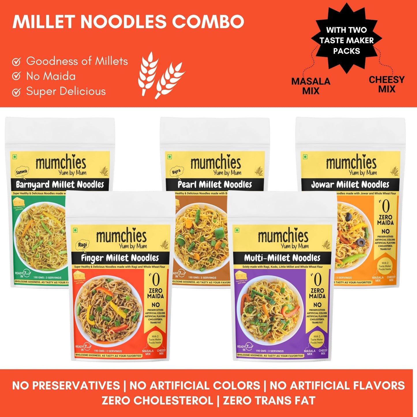 Millet Mania Noodles Combo - Pack of 5