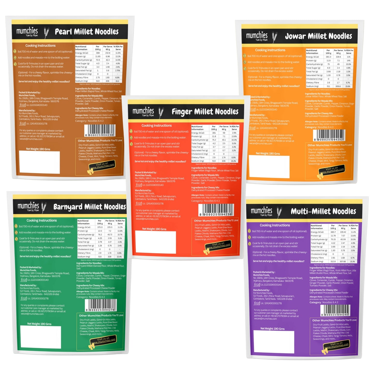 Millet Mania Noodles Combo - Pack of 5