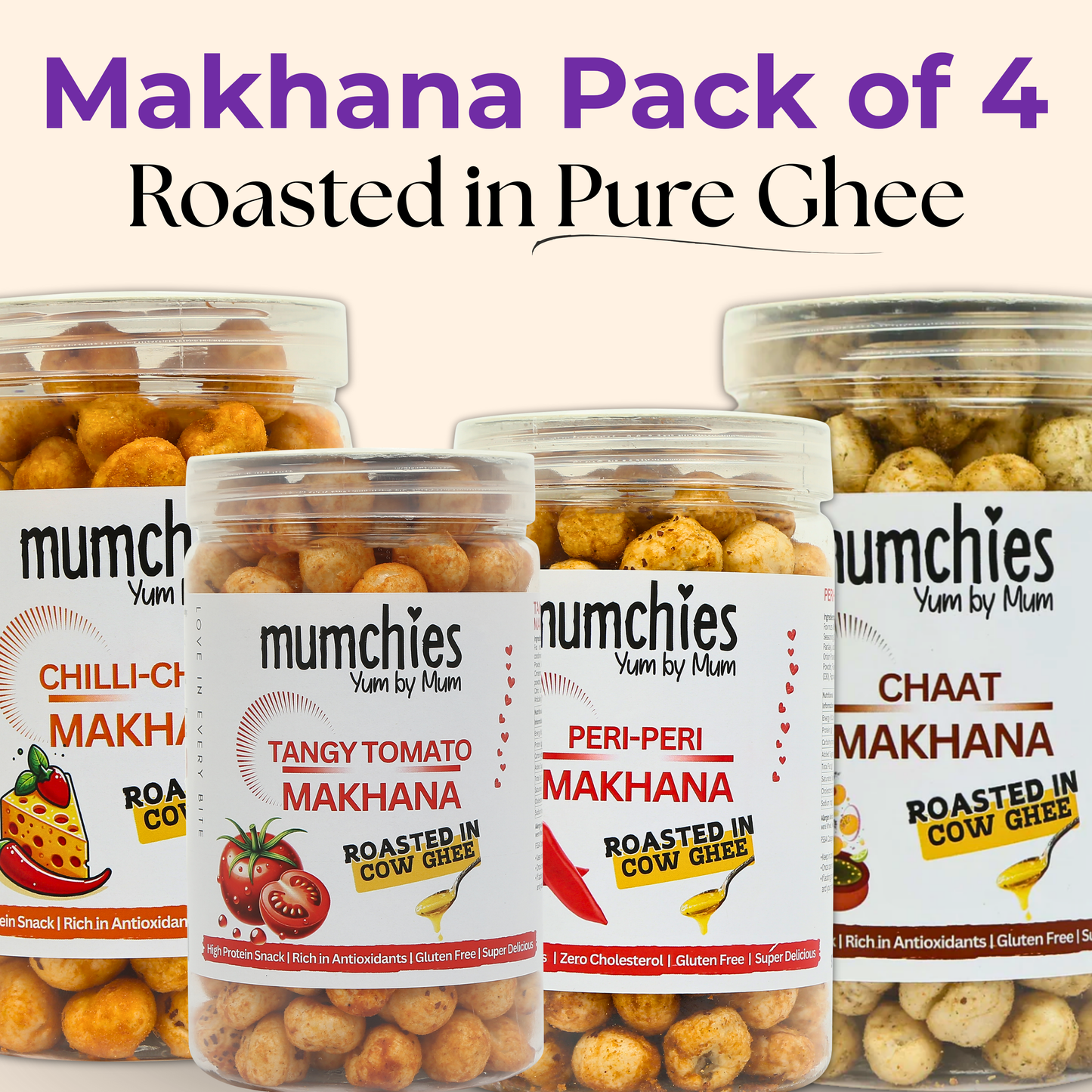 Makhana Pack of 4 - Roasted in Pure Ghee