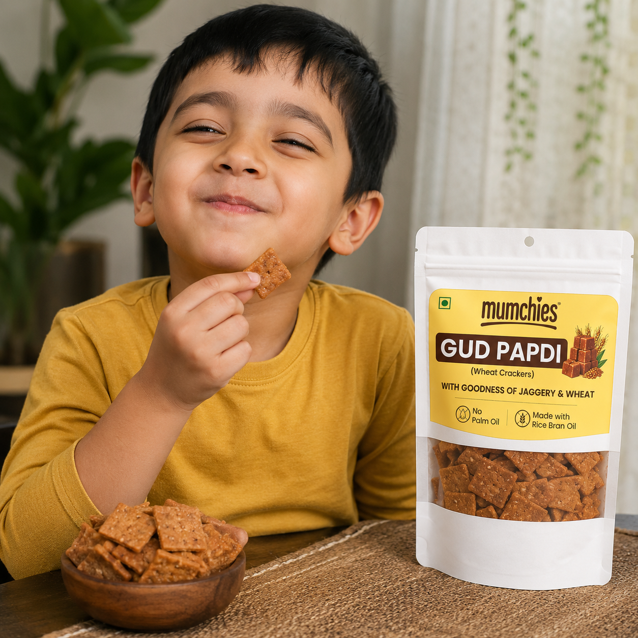 Gud Papdi - Whole Wheat & Jaggery Crackers