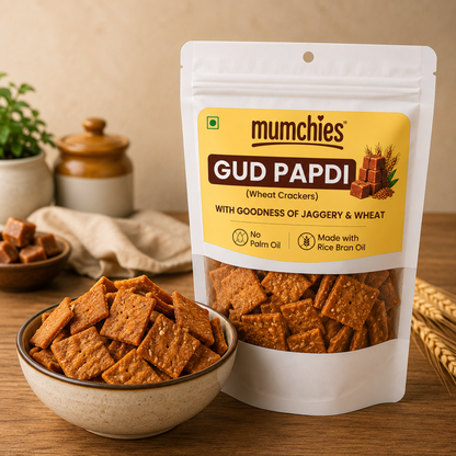 Gud Papdi - Whole Wheat & Jaggery Crackers